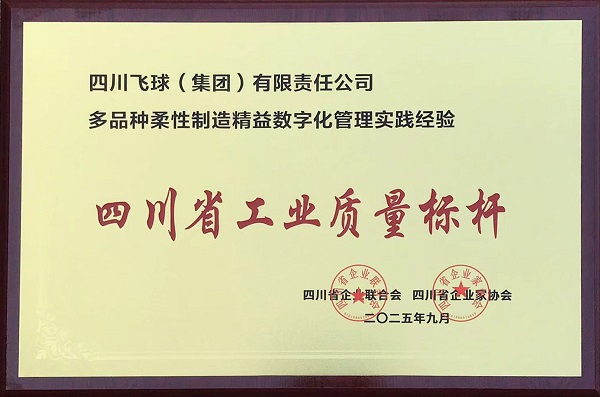 四川飛球榮獲“四川省工業(yè)質(zhì)量標(biāo)桿”,以卓越品質(zhì) 領(lǐng)航行業(yè)發(fā)展